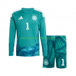 Duitsland Kind Shirt met Bedrukking Doelman Manuel Neuer 1 Thuis WK 2026 Lange Mouw