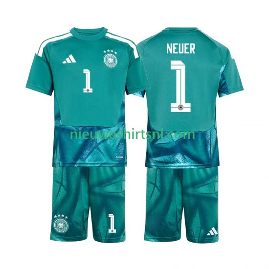 Duitsland Kind Shirt met Bedrukking Doelman Manuel Neuer 1 Thuis WK 2026 Korte Mouw