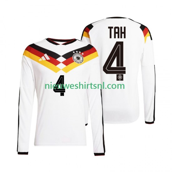 Duitsland Heren Shirt met Bedrukking Jonathan Tah 4 Thuis WK 2026 Lange Mouw