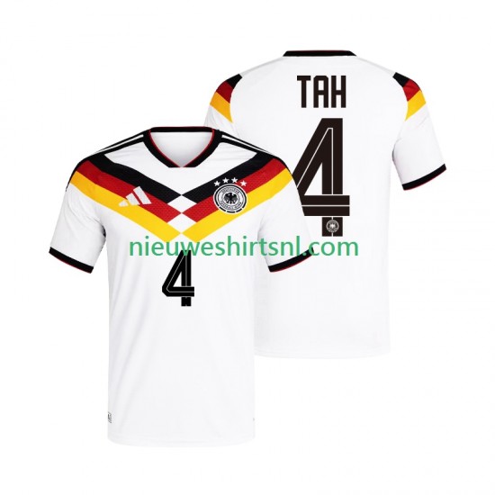 Duitsland Heren Shirt met Bedrukking Jonathan Tah 4 Thuis WK 2026 Korte Mouw