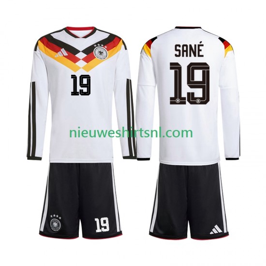 Duitsland Kind Shirt met Bedrukking Leroy Sane 19 Thuis WK 2026 Lange Mouw