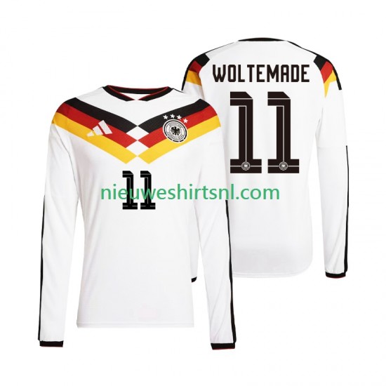 Duitsland Heren Shirt met Bedrukking Woltemade 11 Thuis WK 2026 Lange Mouw