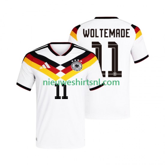 Duitsland Heren Shirt met Bedrukking Woltemade 11 Thuis WK 2026 Korte Mouw