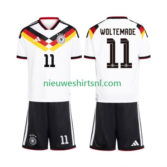 Duitsland Kind Shirt met Bedrukking Woltemade 11 Thuis WK 2026 Korte Mouw