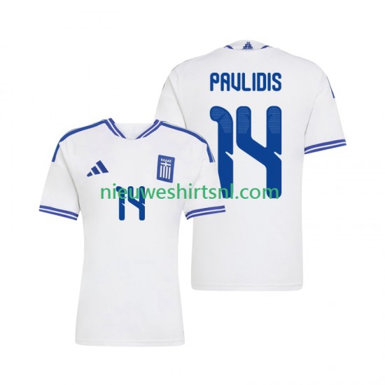 Griekenland Heren Shirt met Bedrukking Vangelis Pavlidis 14 Thuis 2026 Korte Mouw