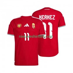 Hongarije Heren Shirt met Bedrukking Kerkez 11 Thuis WK 2026 Korte Mouw