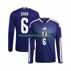 Japan Heren Shirt met Bedrukking Wataru Endo 6 Thuis WK 2026 Lange Mouw