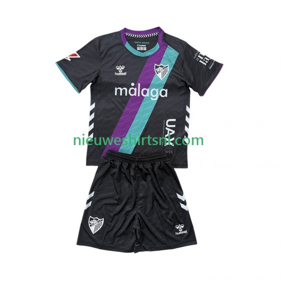 Málaga CF Kind Shirt met Bedrukking Uit 2025-2026 Korte Mouw