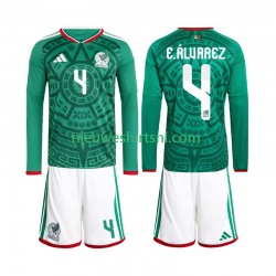 Mexico Kind Shirt met Bedrukking Edson Alvarez 4 Thuis WK 2026 Lange Mouw