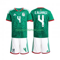 Mexico Kind Shirt met Bedrukking Edson Alvarez 4 Thuis WK 2026 Korte Mouw