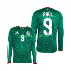 Mexico Heren Shirt met Bedrukking Raul Jimenez 9 Thuis WK 2026 Lange Mouw