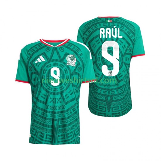 Mexico Heren Shirt met Bedrukking Raul Jimenez 9 Thuis WK 2026 Korte Mouw