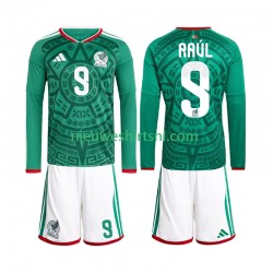 Mexico Kind Shirt met Bedrukking Raul Jimenez 9 Thuis WK 2026 Lange Mouw