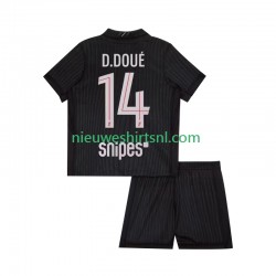 Paris Saint-Germain Kind Shirt met Bedrukking Desire Doue 14 Vierde 2025-2026 Korte Mouw