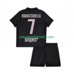 Paris Saint-Germain Kind Shirt met Bedrukking Khvicha Kvaratskhelia 7 Vierde 2025-2026 Korte Mouw