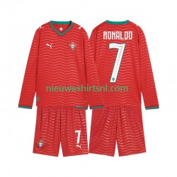 Portugal Kind Shirt met Bedrukking Cristiano Ronaldo 7 Thuis WK 2026 Lange Mouw