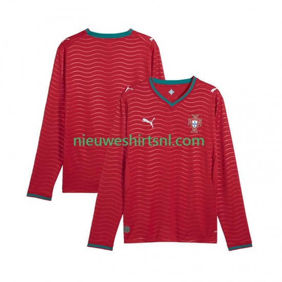 Portugal Heren Shirt met Bedrukking Thuis WK 2026 Lange Mouw