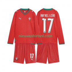 Portugal Kind Shirt met Bedrukking Rafael Leao 17 Thuis WK 2026 Lange Mouw