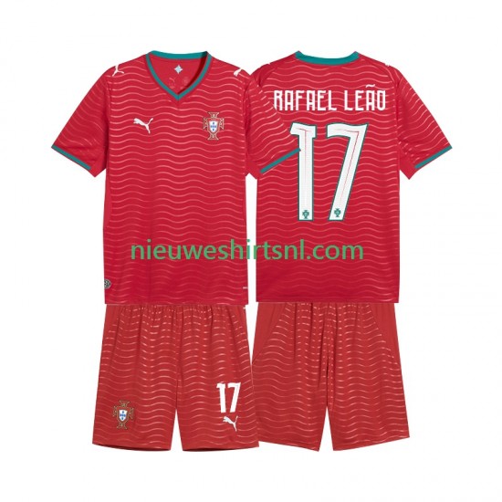 Portugal Kind Shirt met Bedrukking Rafael Leao 17 Thuis WK 2026 Korte Mouw
