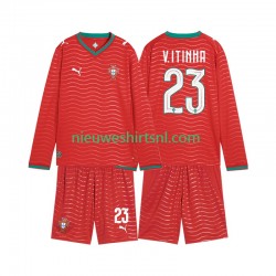 Portugal Kind Shirt met Bedrukking Vitinha 23 Thuis WK 2026 Lange Mouw