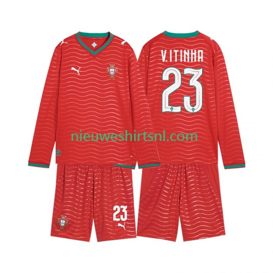 Portugal Kind Shirt met Bedrukking Vitinha 23 Thuis WK 2026 Lange Mouw
