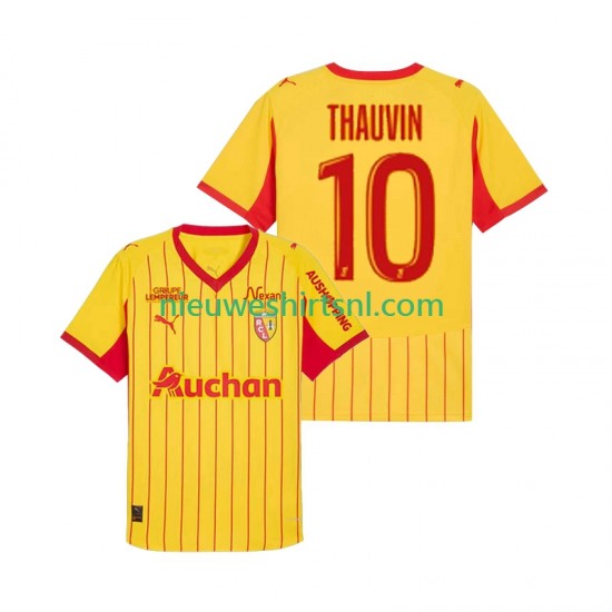 RC Lens Heren Shirt met Bedrukking Florian Thauvin 10 Thuis 2025-2026 Korte Mouw