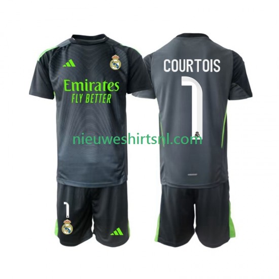 Real Madrid Kind Shirt met Bedrukking Doelman Thibaut Courtois 1 Derde 2025-2026 Korte Mouw