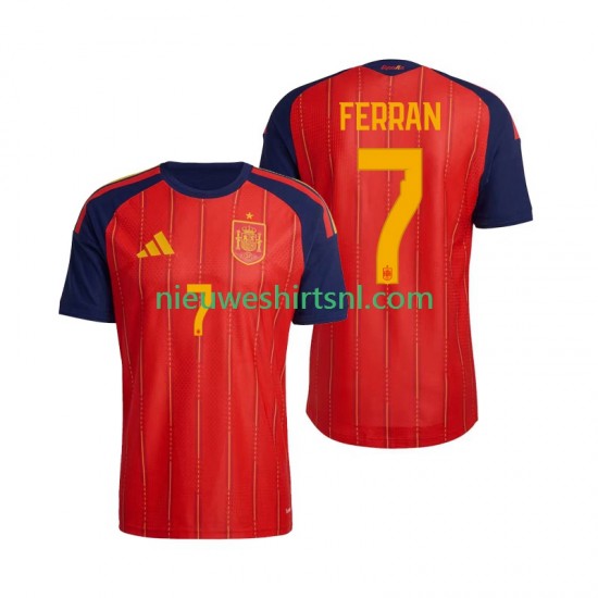 Spanje Heren Shirt met Bedrukking Ferran Torres 7 Thuis WK 2026 Korte Mouw