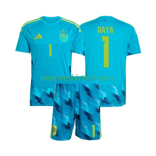 Spanje Kind Shirt met Bedrukking Doelman David Raya 1 Thuis WK 2026 Korte Mouw