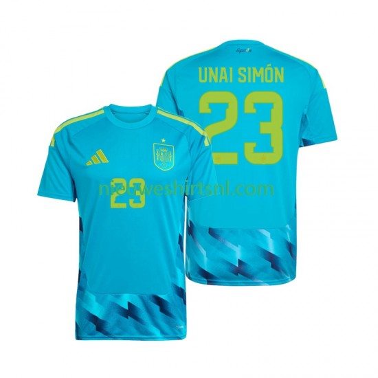 Spanje Heren Shirt met Bedrukking Doelman Unai Simon 23 Thuis WK 2026 Korte Mouw