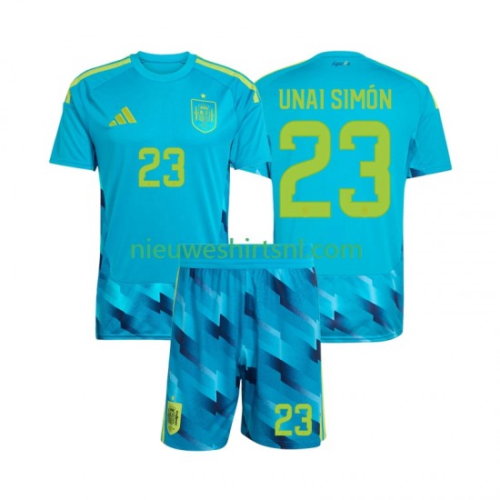 Spanje Kind Shirt met Bedrukking Doelman Unai Simon 23 Thuis WK 2026 Korte Mouw