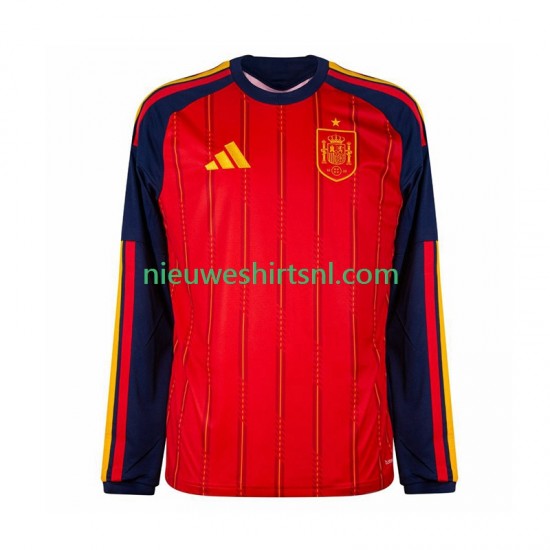 Spanje Heren Shirt met Bedrukking Thuis WK 2026 Lange Mouw