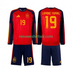 Spanje Kind Shirt met Bedrukking Lamine Yamal 19 Thuis WK 2026 Lange Mouw