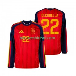 Spanje Heren Shirt met Bedrukking Marc Cucurella 22 Thuis WK 2026 Lange Mouw