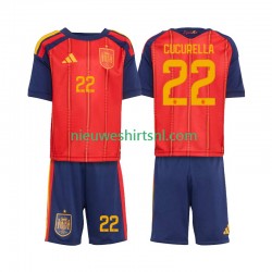 Spanje Kind Shirt met Bedrukking Marc Cucurella 22 Thuis WK 2026 Korte Mouw
