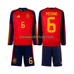 Spanje Kind Shirt met Bedrukking Mikel Merino 6 Thuis WK 2026 Lange Mouw