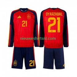Spanje Kind Shirt met Bedrukking Mikel Oyarzabal 21 Thuis WK 2026 Lange Mouw