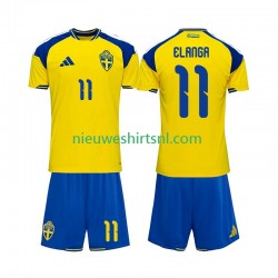 Zweden Kind Shirt met Bedrukking Anthony Elanga 11 Thuis 2026 Korte Mouw