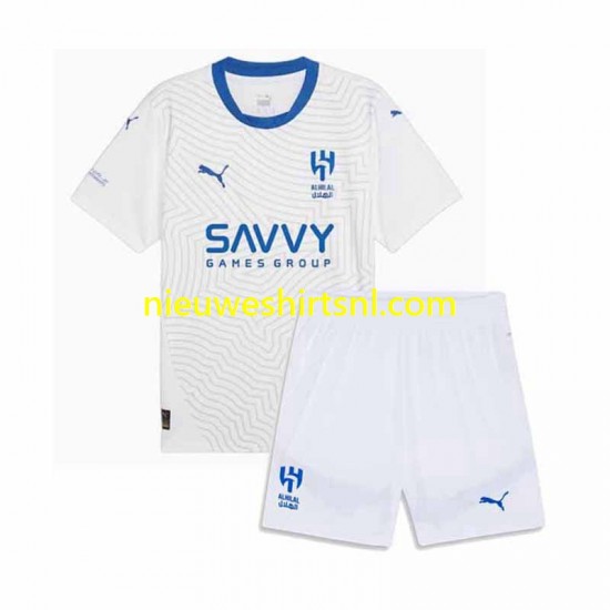 Kind Shirt met Bedrukking Al-Hilal Uit 2024-2025 Korte Mouw