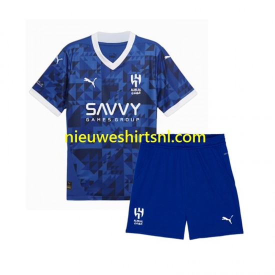 Kind Shirt met Bedrukking Al-Hilal Thuis 2024-2025 Korte Mouw