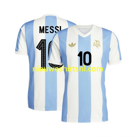 Argentinië Heren Shirt met Bedrukking Lionel Messi 10 50 Anniversary Thuis Korte Mouw