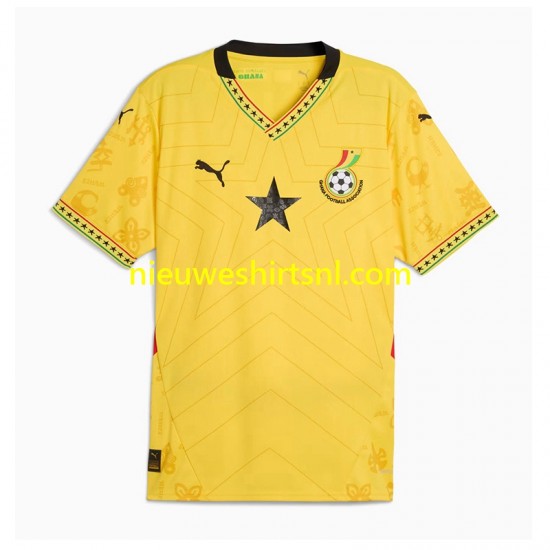 Ghana Heren Shirt met Bedrukking Uit 2024 Korte Mouw