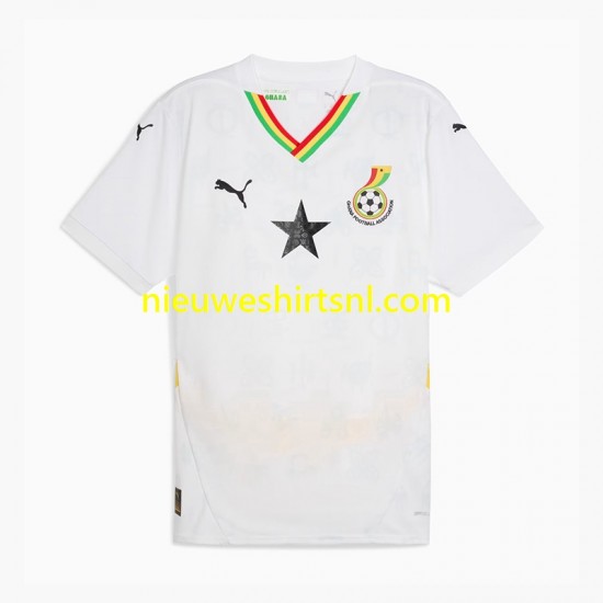 Ghana Heren Shirt met Bedrukking Thuis 2024 Korte Mouw