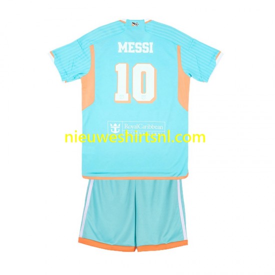Inter Miami Kind Shirt met Bedrukking Lionel Messi 10 Derde 2024-2025 Korte Mouw