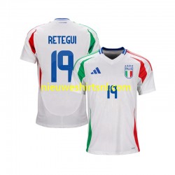 Italië Heren Shirt met Bedrukking Mateo Retegui 19 Uit 2024 Korte Mouw
