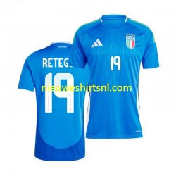Italië Heren Shirt met Bedrukking Mateo Retegui 19 Thuis 2024 Korte Mouw