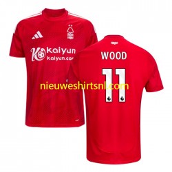 Nottingham Forest Heren Shirt met Bedrukking Chris Wood 11 Thuis 2024-2025 Korte Mouw