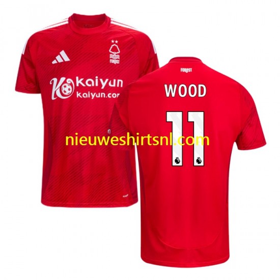 Nottingham Forest Heren Shirt met Bedrukking Chris Wood 11 Thuis 2024-2025 Korte Mouw
