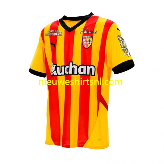 RC Lens Heren Shirt met Bedrukking Thuis 2024-2025 Korte Mouw