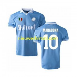 Napoli Heren Shirt met Bedrukking SSC MARADONA 10 1986 Retro Thuis Korte Mouw